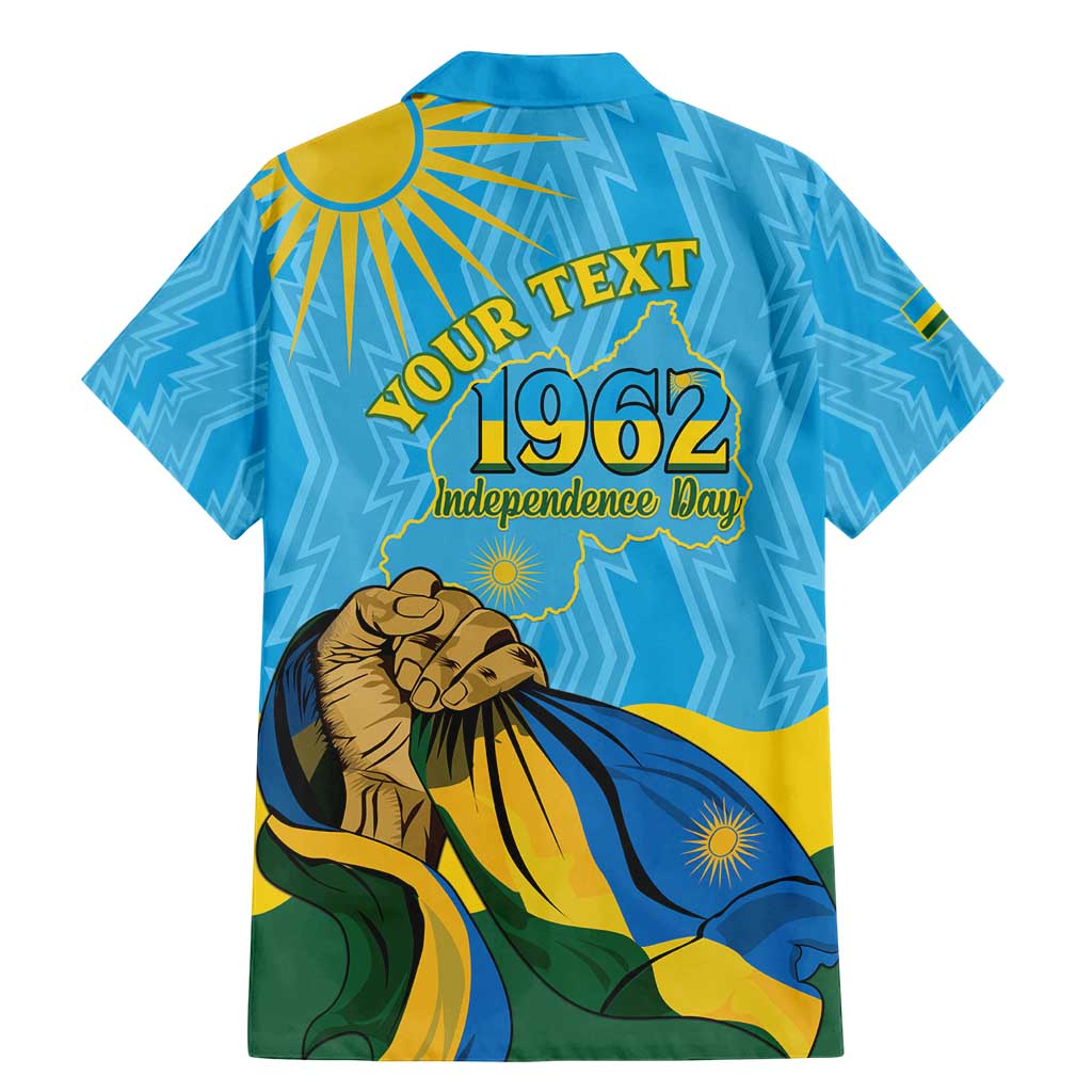 Personalized Rwanda Independence Day Family Matching Mermaid Dress and Hawaiian Shirt Coat Of Arms Imigongo Pattern