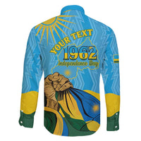 Personalized Rwanda Independence Day Family Matching Short Sleeve Bodycon Dress and Hawaiian Shirt Coat Of Arms Imigongo Pattern