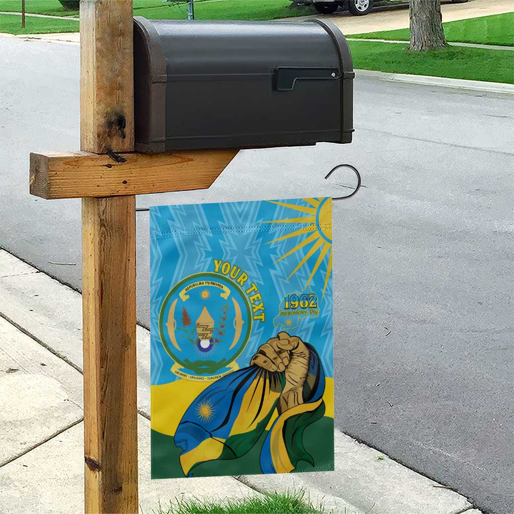 Personalized Rwanda Independence Day Garden Flag Coat Of Arms Imigongo Pattern