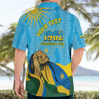 Personalized Rwanda Independence Day Hawaiian Shirt Coat Of Arms Imigongo Pattern