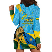 Personalized Rwanda Independence Day Hoodie Dress Coat Of Arms Imigongo Pattern