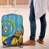 Personalized Rwanda Independence Day Luggage Cover Coat Of Arms Imigongo Pattern