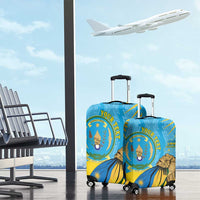 Personalized Rwanda Independence Day Luggage Cover Coat Of Arms Imigongo Pattern