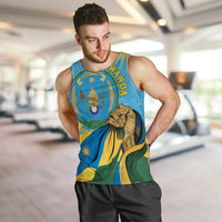 Personalized Rwanda Independence Day Men Tank Top Coat Of Arms Imigongo Pattern