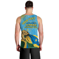 Personalized Rwanda Independence Day Men Tank Top Coat Of Arms Imigongo Pattern