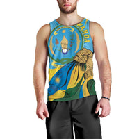 Personalized Rwanda Independence Day Men Tank Top Coat Of Arms Imigongo Pattern