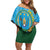 Personalized Rwanda Independence Day Off Shoulder Short Dress Coat Of Arms Imigongo Pattern
