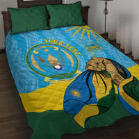 Personalized Rwanda Independence Day Quilt Bed Set Coat Of Arms Imigongo Pattern