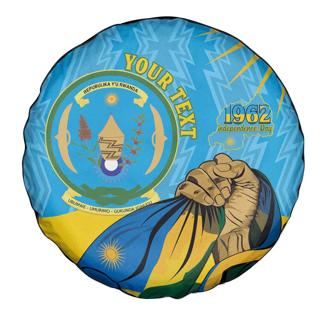Personalized Rwanda Independence Day Spare Tire Cover Coat Of Arms Imigongo Pattern