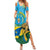 Personalized Rwanda Independence Day Summer Maxi Dress Coat Of Arms Imigongo Pattern
