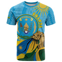 Personalized Rwanda Independence Day T Shirt Coat Of Arms Imigongo Pattern