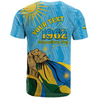 Personalized Rwanda Independence Day T Shirt Coat Of Arms Imigongo Pattern