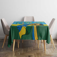 Personalized Rwanda Independence Day Tablecloth Coat Of Arms Imigongo Pattern
