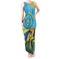 Personalized Rwanda Independence Day Tank Maxi Dress Coat Of Arms Imigongo Pattern