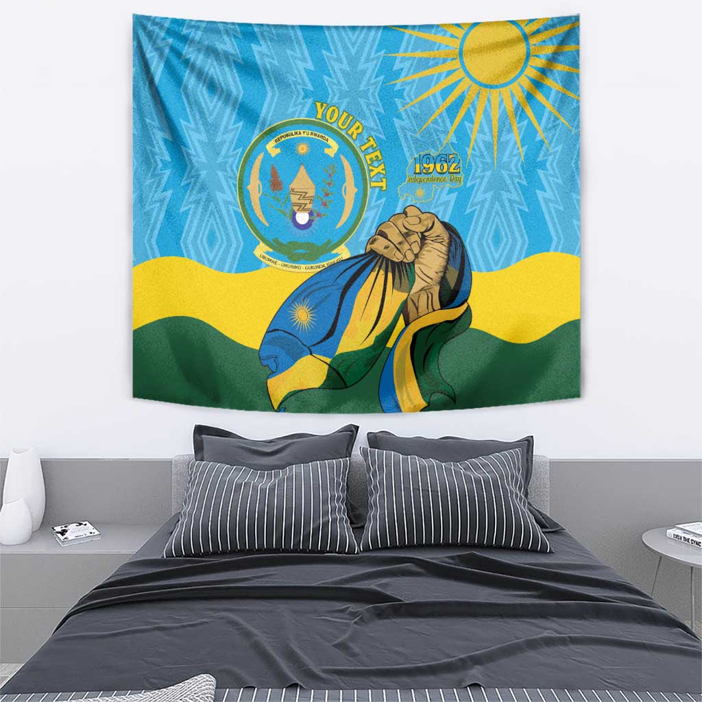 Personalized Rwanda Independence Day Tapestry Coat Of Arms Imigongo Pattern