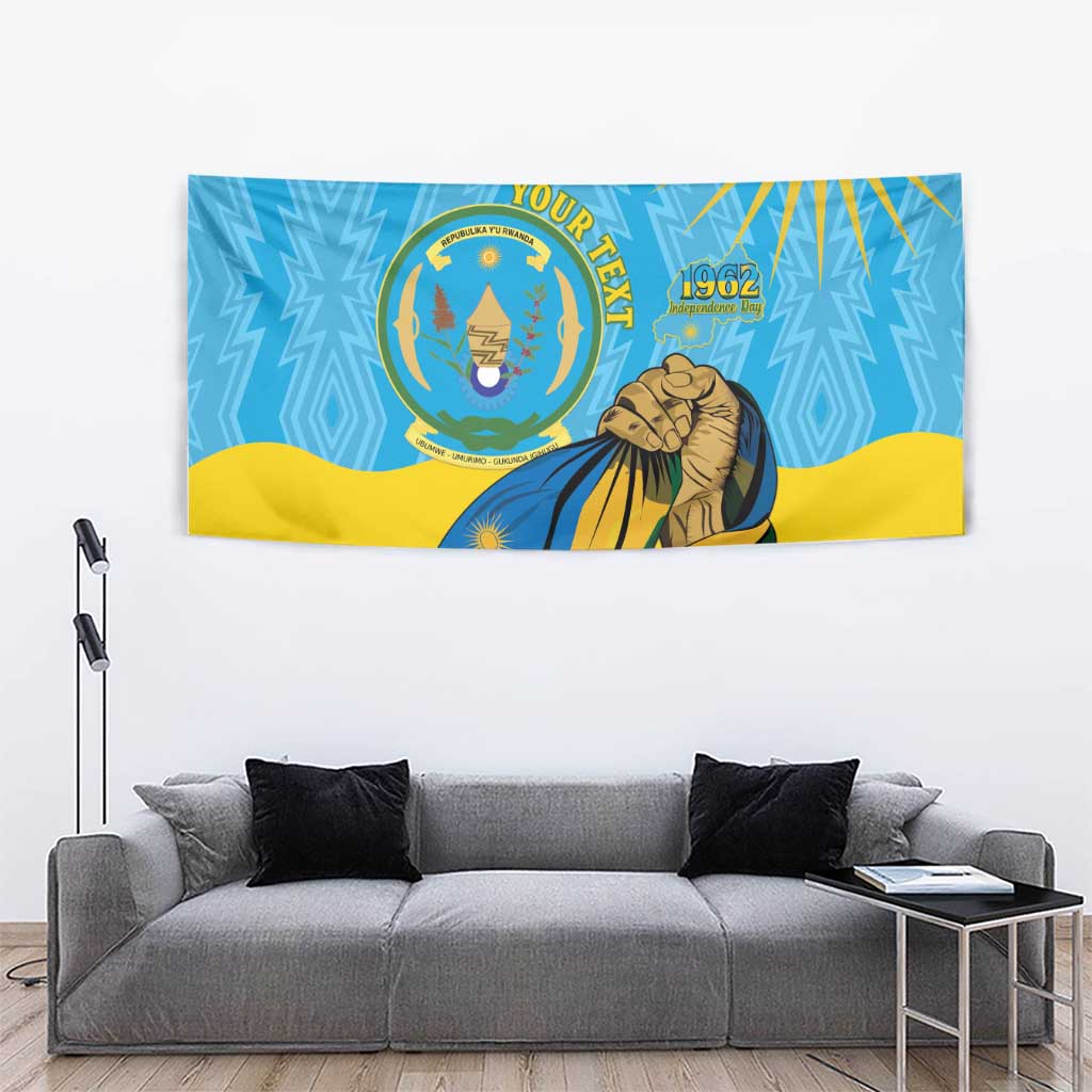 Personalized Rwanda Independence Day Tapestry Coat Of Arms Imigongo Pattern