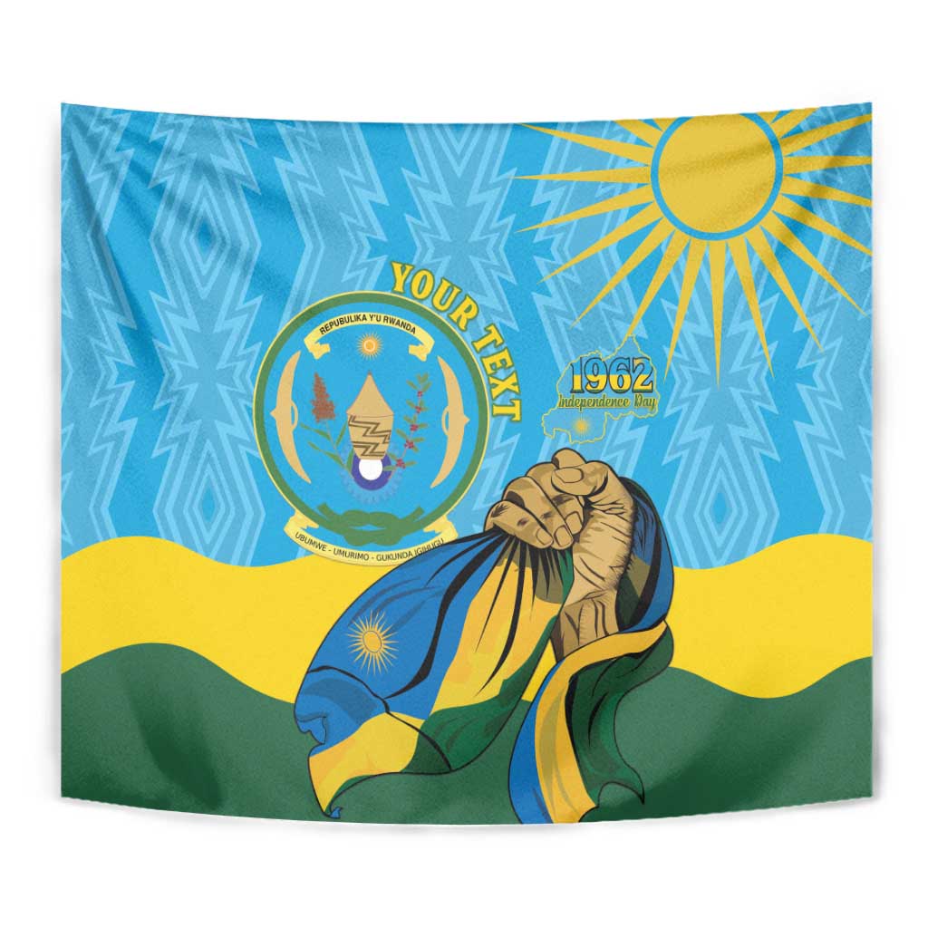 Personalized Rwanda Independence Day Tapestry Coat Of Arms Imigongo Pattern