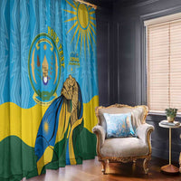 Personalized Rwanda Independence Day Window Curtain Coat Of Arms Imigongo Pattern