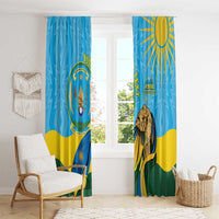 Personalized Rwanda Independence Day Window Curtain Coat Of Arms Imigongo Pattern