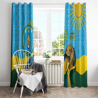 Personalized Rwanda Independence Day Window Curtain Coat Of Arms Imigongo Pattern