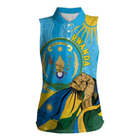 Personalized Rwanda Independence Day Women Sleeveless Polo Shirt Coat Of Arms Imigongo Pattern