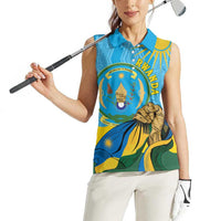 Personalized Rwanda Independence Day Women Sleeveless Polo Shirt Coat Of Arms Imigongo Pattern