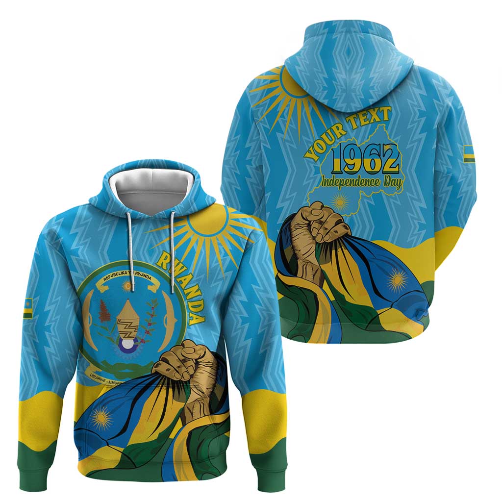 Personalized Rwanda Independence Day Zip Hoodie Coat Of Arms Imigongo Pattern