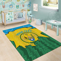 Personalized Rwanda Area Rug Coat Of Arms Imigongo Pattern - Sporty Style
