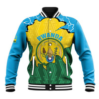 Personalized Rwanda Baseball Jacket Coat Of Arms Imigongo Pattern - Sporty Style