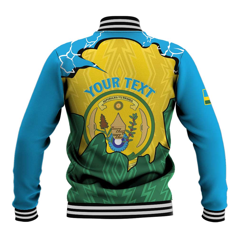 Personalized Rwanda Baseball Jacket Coat Of Arms Imigongo Pattern - Sporty Style