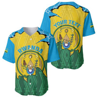 Personalized Rwanda Baseball Jersey Coat Of Arms Imigongo Pattern - Sporty Style