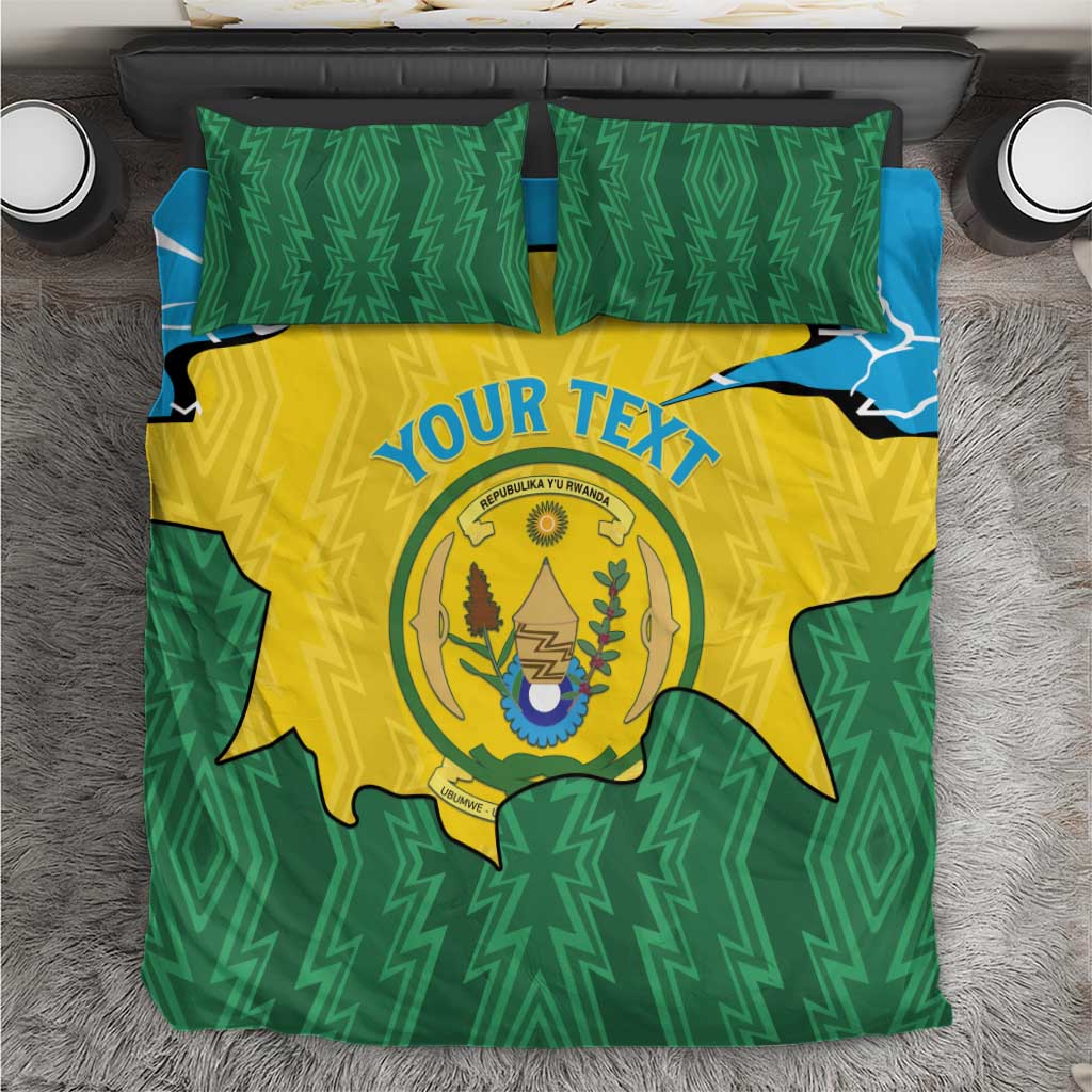 Personalized Rwanda Bedding Set Coat Of Arms Imigongo Pattern - Sporty Style