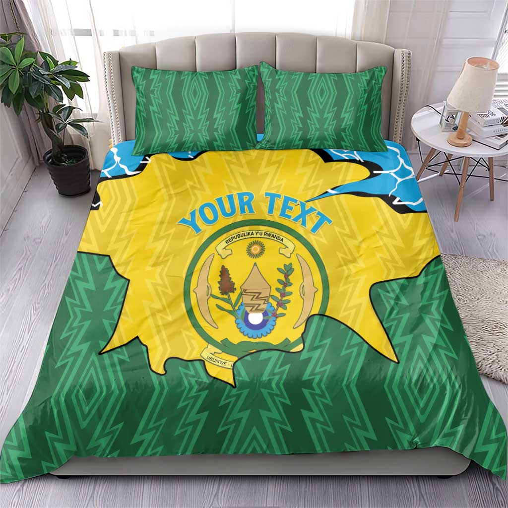 Personalized Rwanda Bedding Set Coat Of Arms Imigongo Pattern - Sporty Style
