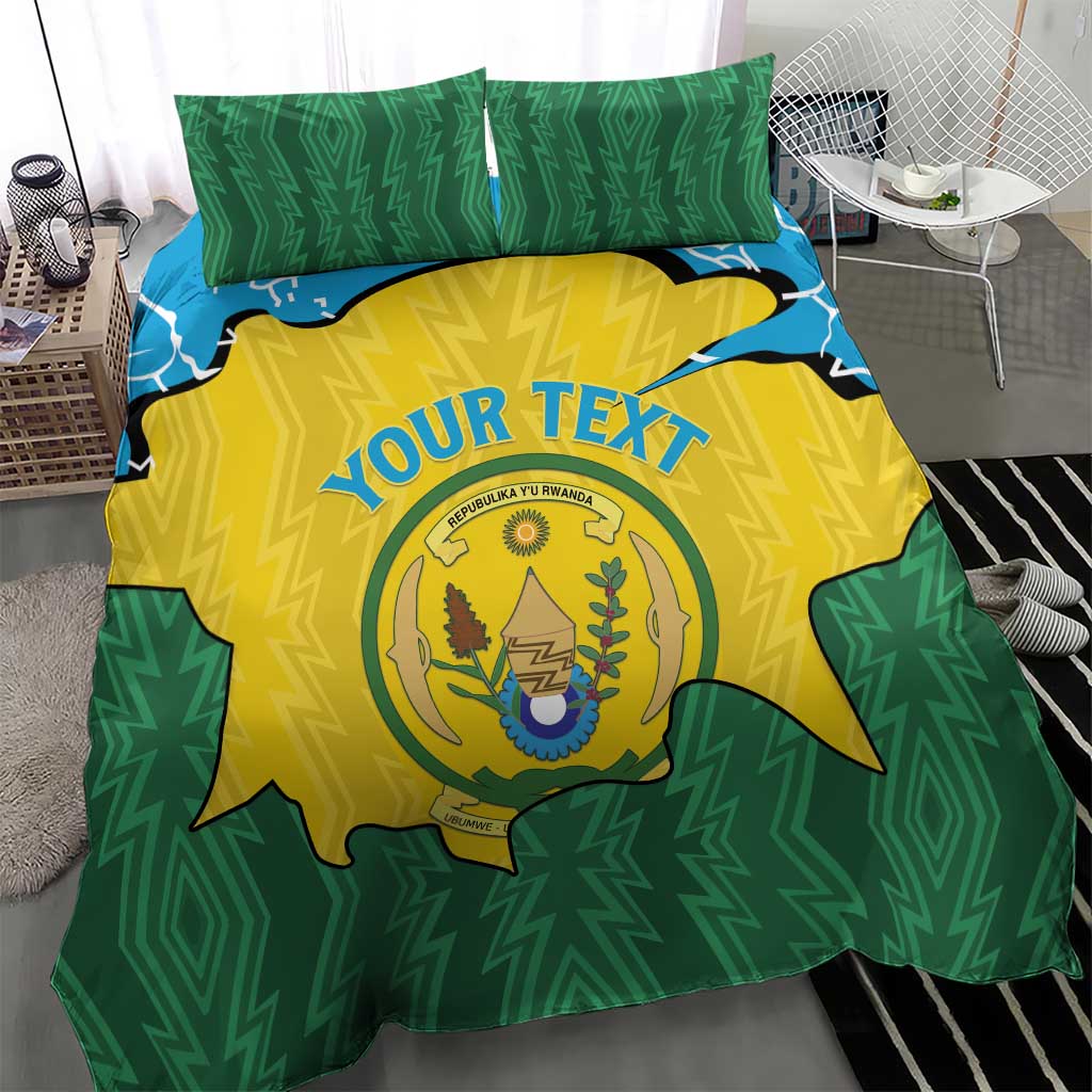 Personalized Rwanda Bedding Set Coat Of Arms Imigongo Pattern - Sporty Style