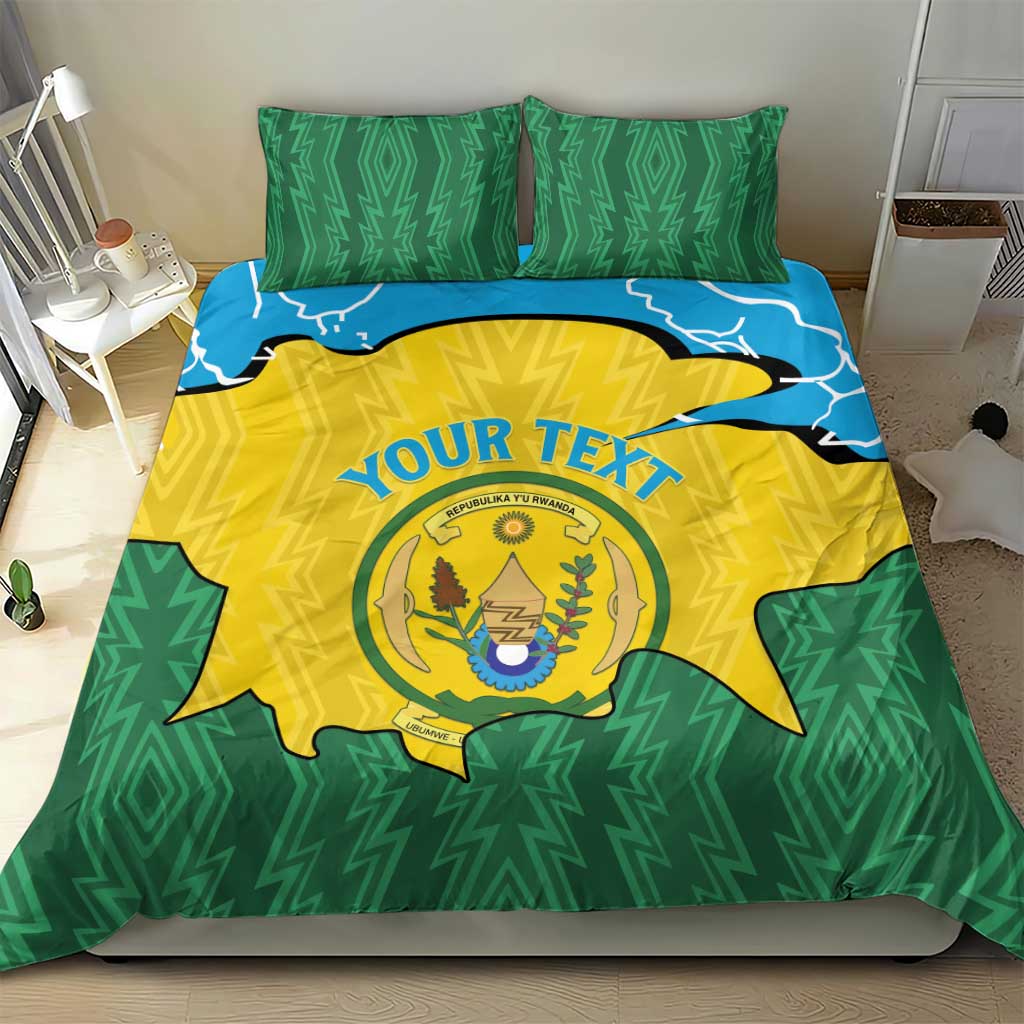 Personalized Rwanda Bedding Set Coat Of Arms Imigongo Pattern - Sporty Style