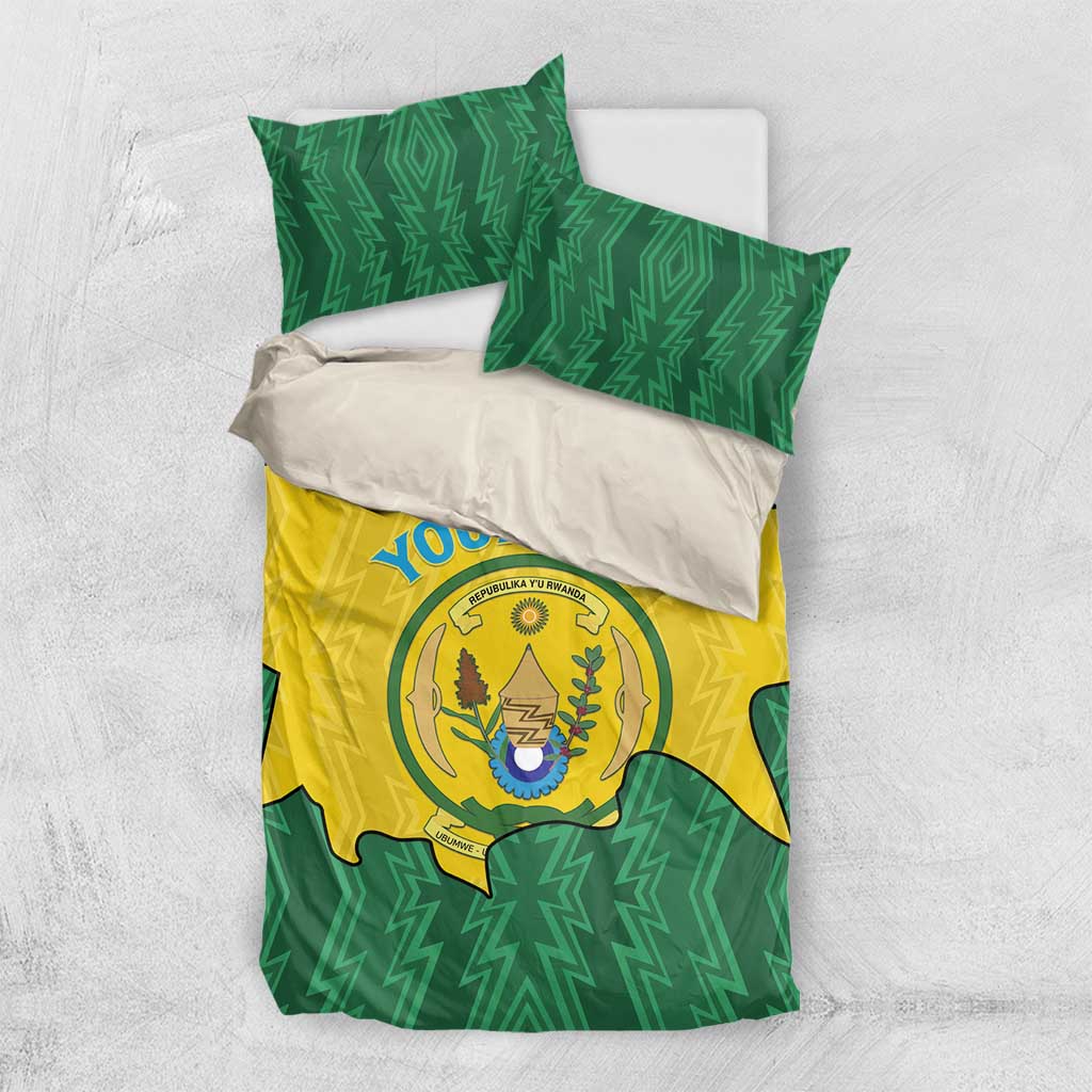 Personalized Rwanda Bedding Set Coat Of Arms Imigongo Pattern - Sporty Style