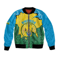 Personalized Rwanda Bomber Jacket Coat Of Arms Imigongo Pattern - Sporty Style