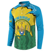 Personalized Rwanda Button Sweatshirt Coat Of Arms Imigongo Pattern - Sporty Style