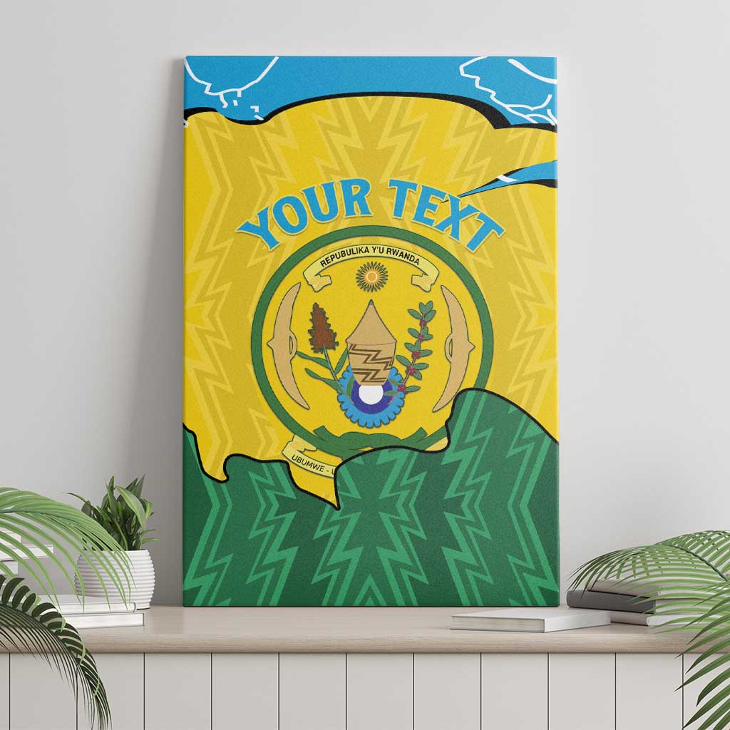 Personalized Rwanda Canvas Wall Art Coat Of Arms Imigongo Pattern - Sporty Style