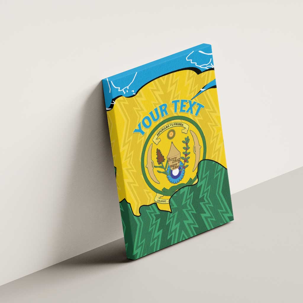 Personalized Rwanda Canvas Wall Art Coat Of Arms Imigongo Pattern - Sporty Style