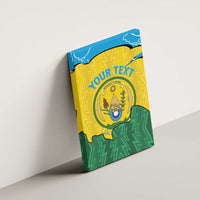 Personalized Rwanda Canvas Wall Art Coat Of Arms Imigongo Pattern - Sporty Style