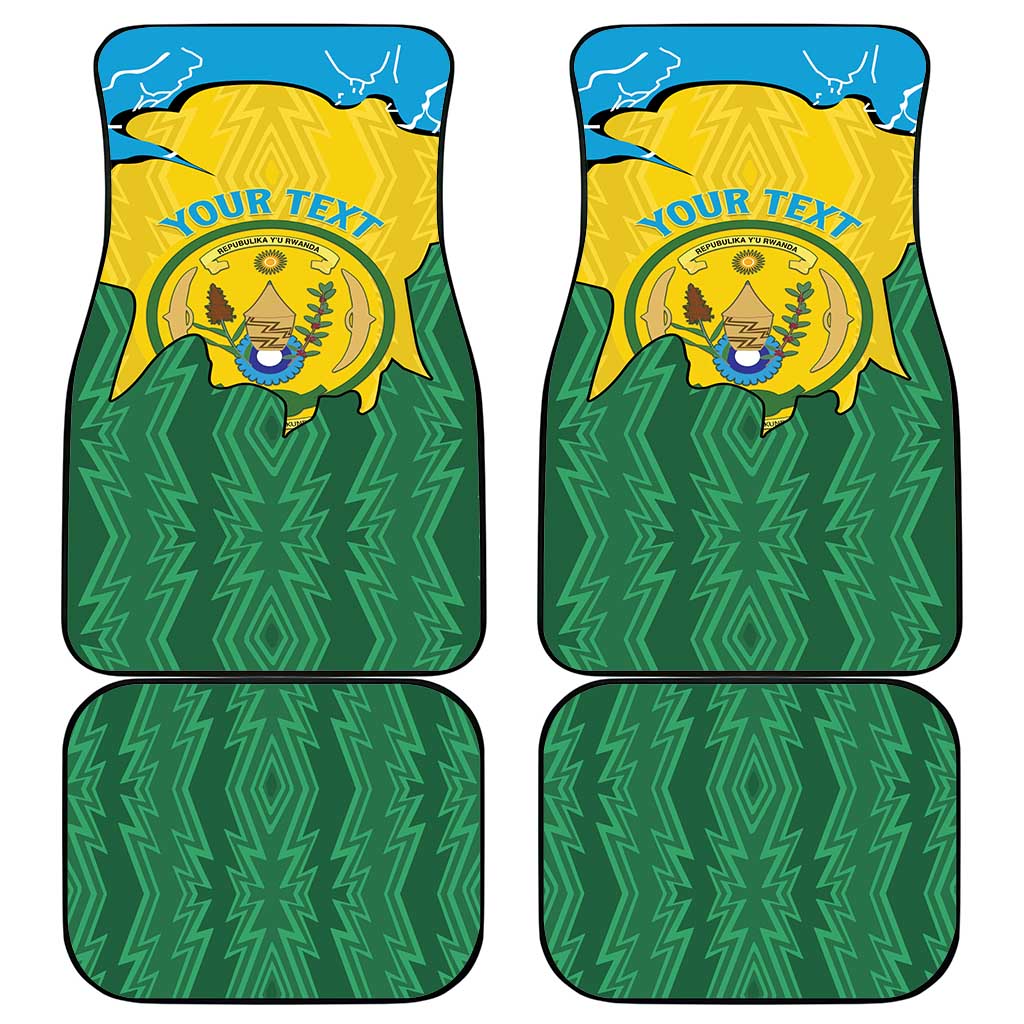Personalized Rwanda Car Mats Coat Of Arms Imigongo Pattern - Sporty Style