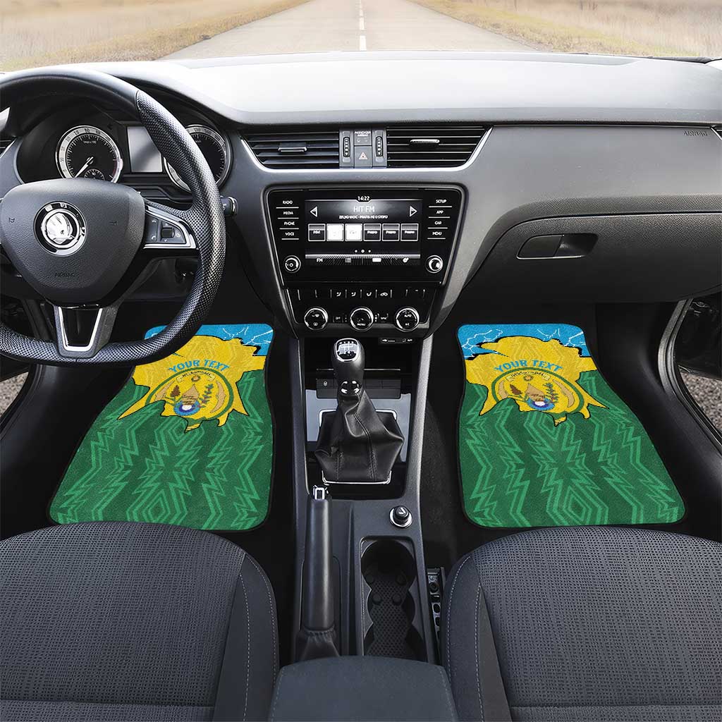 Personalized Rwanda Car Mats Coat Of Arms Imigongo Pattern - Sporty Style