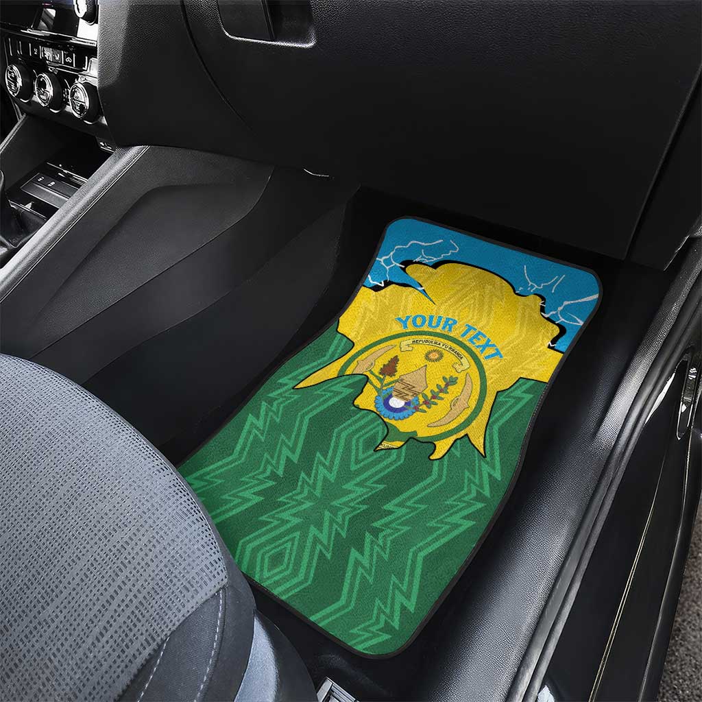 Personalized Rwanda Car Mats Coat Of Arms Imigongo Pattern - Sporty Style