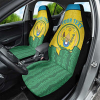 Personalized Rwanda Car Seat Cover Coat Of Arms Imigongo Pattern - Sporty Style