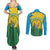 Personalized Rwanda Couples Matching Summer Maxi Dress and Long Sleeve Button Shirt Coat Of Arms Imigongo Pattern - Sporty Style