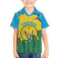 Personalized Rwanda Family Matching Off The Shoulder Long Sleeve Dress and Hawaiian Shirt Coat Of Arms Imigongo Pattern - Sporty Style