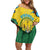 Personalized Rwanda Family Matching Off Shoulder Short Dress and Hawaiian Shirt Coat Of Arms Imigongo Pattern - Sporty Style