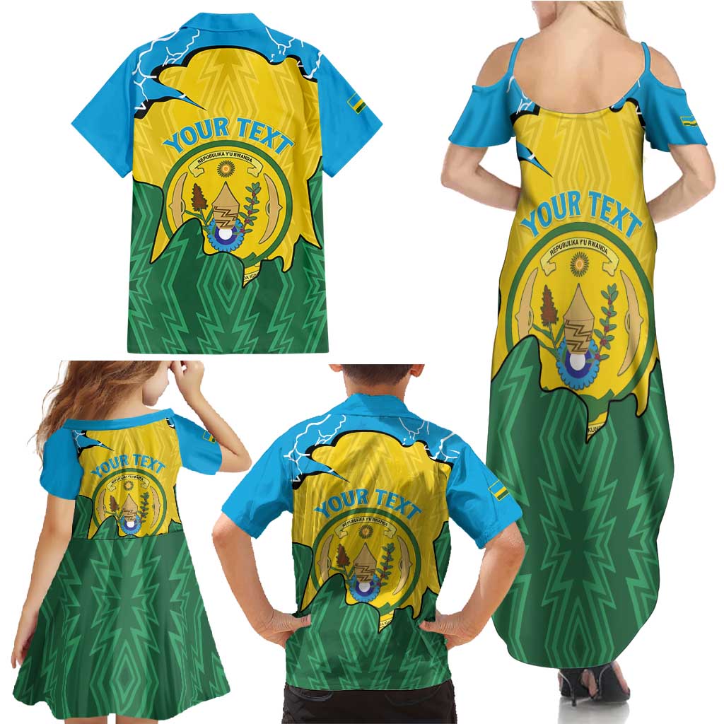 Personalized Rwanda Family Matching Summer Maxi Dress and Hawaiian Shirt Coat Of Arms Imigongo Pattern - Sporty Style