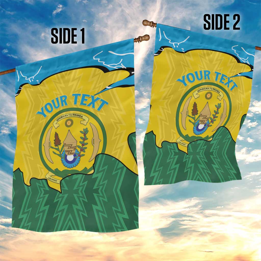 Personalized Rwanda Garden Flag Coat Of Arms Imigongo Pattern - Sporty Style